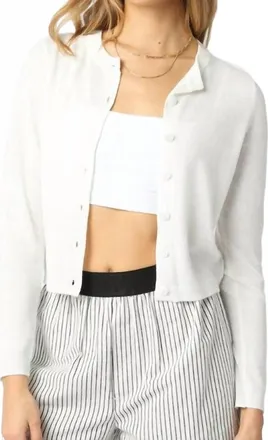 Olivaceous Rhodes Knit Cardigan In White