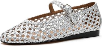 Marc Fisher Evonna Womens Dress Flat Shoes Silver Leather : 6.5 M