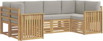 vidaXL Conjunto De Sof&aacute;s De Exterior 6 Uds. Blanco Y Gris Claro Vidaxl