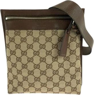 Gucci Pre-owned Cross Body Bags, female, Beige, Size: ONE SIZE Pre-owned Canvas Cross Body Bag