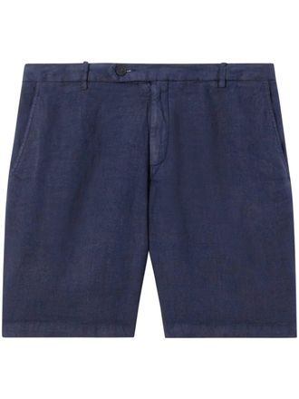 MC2 Saint Barth Tailored Linen Herringbone Shorts with Button