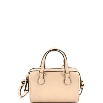 Gucci Convertible Top Handle Bag Jumbo GG Embossed Leather Mini satchel - Beige