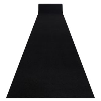 RugsX Rugsx - Alfombra De Pasillo Con Refuerzo De Goma Rumba Un Solo Color Negro 80 Cm Black 80x350 Cm