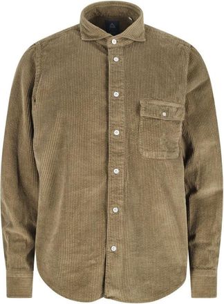 Finamore Classic Brown Button-Down Shirt With Traditional Collar