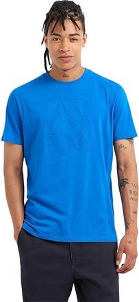 A|X Armani Exchange Large Debossed Ax Logo Regular Fit T-Shirts Mens T Shirt Blue : XL, Cotton