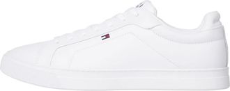 Tommy Hilfiger Essential Leather Lace-Up Sneakers - Heren - Sneakers - Wit - 42 EU - Leer - Schoenen