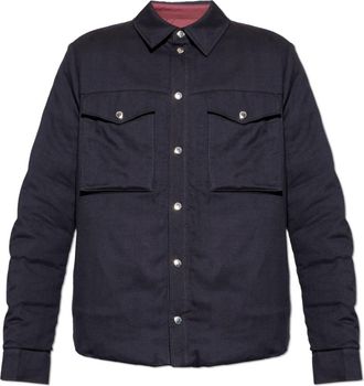 Dolce & Gabbana Reversible Shirt Jacket - Heren - Gewatteerde jassen - Blauw - L - Katoen - Jassen