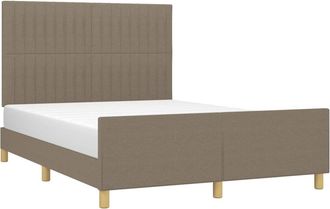 vidaXL Cama Sin Colch&oacute;n Tela Gris Taupe 140x200 Cm Vidaxl