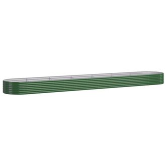 vidaXL Jardinera Arriate Acero Galvanizado Verde 544x100x36 Cm Vidaxl