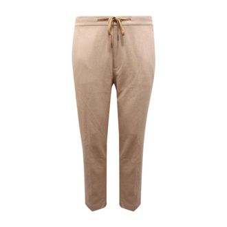Paolo Pecora Slim-fit Trousers, male, Beige, Size: M Casual Trousers with Viscose Blend