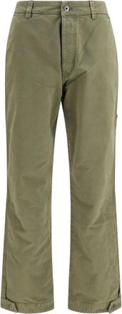 Off-white Pantalones de Gabardina de Algod&oacute;n Racing Staff - Trousers - Hombre - Verde - XL