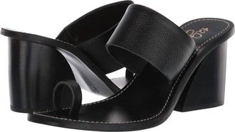 42 Gold Womens Eedie Single Toe Wide Strap Leather Heels In Black