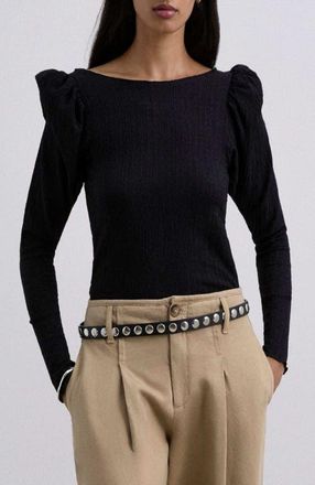 Scalpers Wrinkle Puff Ls Tee in Black at Nordstrom, Size X-Large Eu