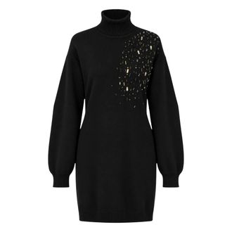 Twinset Actitude Turtleneck Gebreide Jurk - Dames - Jurken - Zwart - Maat: XS Viscose