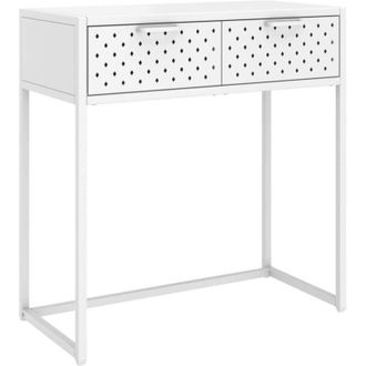 vidaXL Mesa Consola De Acero Blanca 72x35x75 Cm Vidaxl