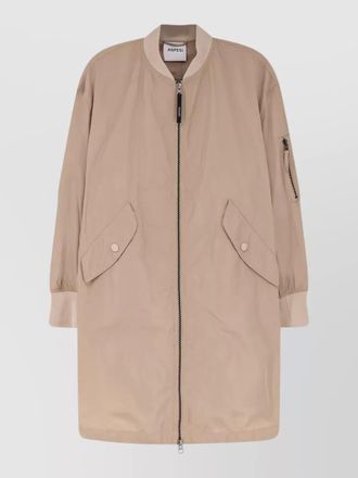 Aspesi nylon bomber jacket ribbed cuffs hem