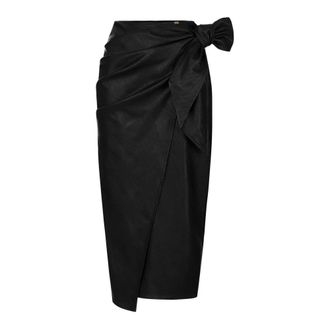 Elisabetta Franchi Rok met strikceintuur - Dames - Rokken - Zwart - Maat: XL Leer