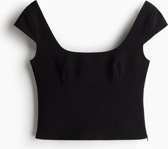 H&M Top mit Kappenärmeln - Schwarz