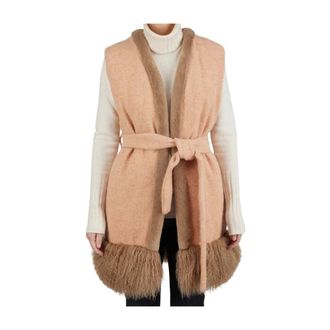 Kiton Mink Fur Overcoat - female - Kiton - Waistcoats - Beige - S - Jackets