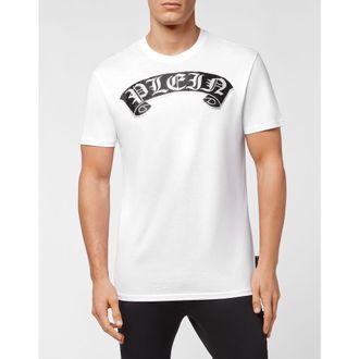 Philipp Plein T-Shirt Round Neck Ss Stones Gothic Plein With Crystals Unisex in White at Nordstrom, Size Xx-Large Eu