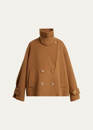 Chlo&eacute; Virgin Wool-Blend Double-Breasted Peacoat