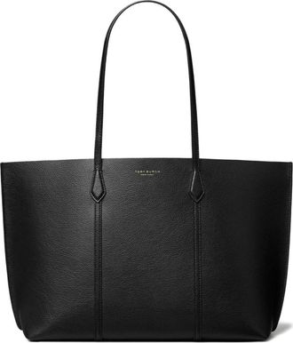 Tory Burch Perry Leather Tote - Dames - Shoppers - Zwart - ONE Size - Katoen - Tassen