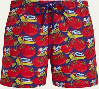 Vilebrequin Mens Sardine and Tomato Swim Trunks