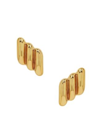 Anine Bing diagonal ribbed earrings - Gold