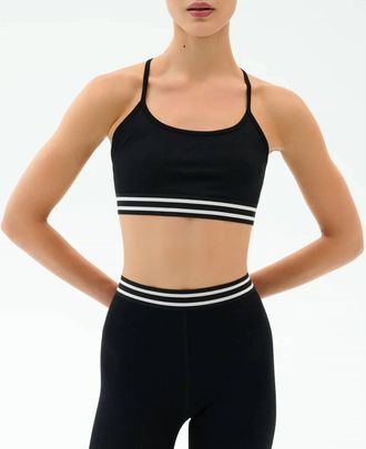 SPLITS59 Cali Active Rib Bra In Black/white