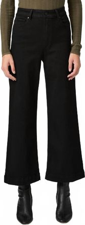 Paige Anessa Wide Leg Ankle Jean In Black Shaddow