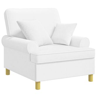 vidaXL Sill&oacute;n Xl Con Cojines Blanco Tela Vidaxl