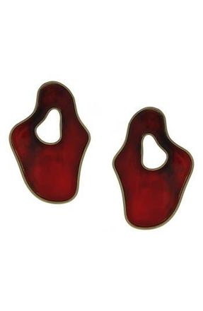Olivia Welles Helia Abstract Earrings in Gold /Red at Nordstrom Rack