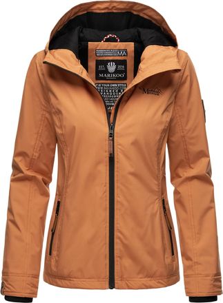 Marikoo dames overgangsjas lichtgewicht water- en windafstotend met capuchon rusty cinnamon