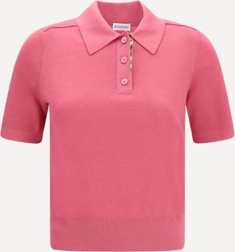 Burberry Polo in lana con dettagli Check Woman S