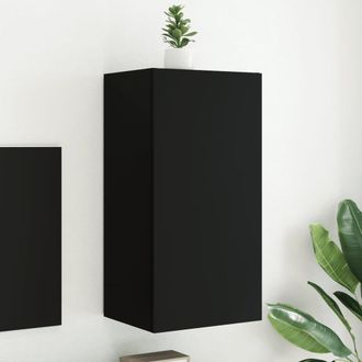 vidaXL Vidaxl - Mueble De Tv De Pared Con Luces Led Negro 40,5x35x80 Cm