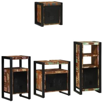 vidaXL Juego De Muebles De Ba&ntilde;o 4 Pcs Madera S&oacute;lida Recuperada Vidaxl