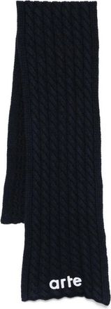 Arte Textured Logo Sjaal - Heren - Wintersjaals - Blauw - ONE Size - Wol - Accessoires