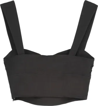 Pinko Womens Crop Top Voyager Black Limousine Linen