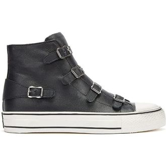 Ash Virgin Nappa Leather Womens High Top Trainers - Graphite - Size:UK 5