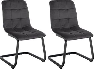Clp Set De 2 Sillas De Comedor Vermont En Terciopelo Negro