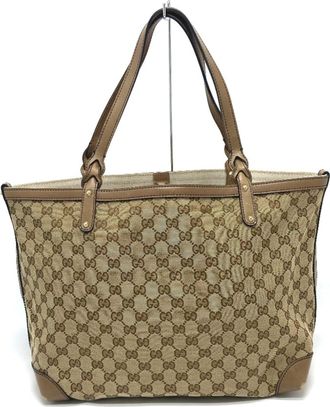 Gucci Gg Canvas Beige Gg Canvas Tote Bag (Pre-Owned)