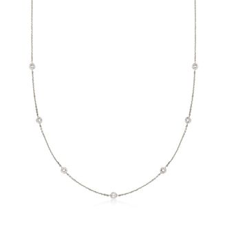 Ross-Simons Diamond Station Necklace in 14kt White Gold