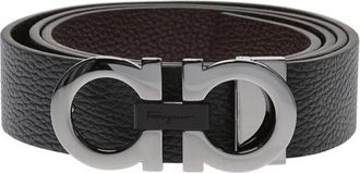 Ferragamo Omkeerbare leren riem - Heren - Riemen - Zwart - 95 CM - Leer - Accessoires