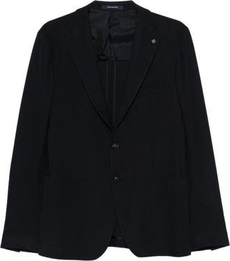 Tagliatore Virgin Wool Blend Jacket - Heren - Blazers - Blauw - XL - Leer - Jassen