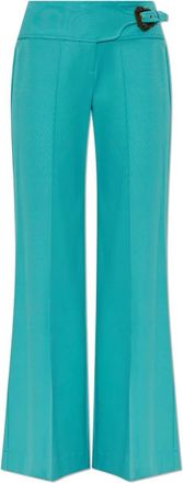 Versace Jeans Couture Dames, Broeken, Blauw, Maat: 2XS Leer