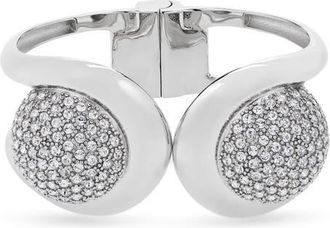 Oscar De La Renta Pavè Hinge Cuff Bracelet in Silver at Nordstrom