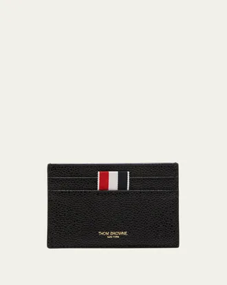 Thom Browne Mens Pebble Grain Leather Card Holder