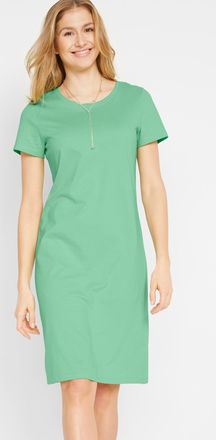 Bonprix Jerseykleid BONPRIX, Damen, Gr. 56/58 (XXXL), N-Gr, gr&uuml;n (mint, schwarz), Jersey, Obermaterial: 100% Baumwolle, unifarben, bequem knielang, Rundhals, 