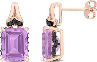 Delmar Emerald-Cut Rose de France Amethyst Stud Earrings in Purple at Nordstrom Rack