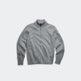Canada Goose Rosseau Quarter Zip Sweater (Men, Stratus Grey, L)